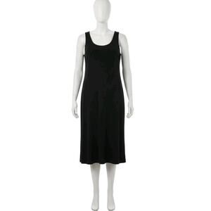 Chicos Travelers Stretch Jersey Tank Dress Women 1 L Black Sleeveless Slinky